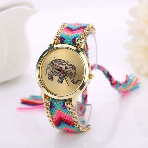 Star Posh Accessories - Boho Elephant Friendship Bracelet Watch